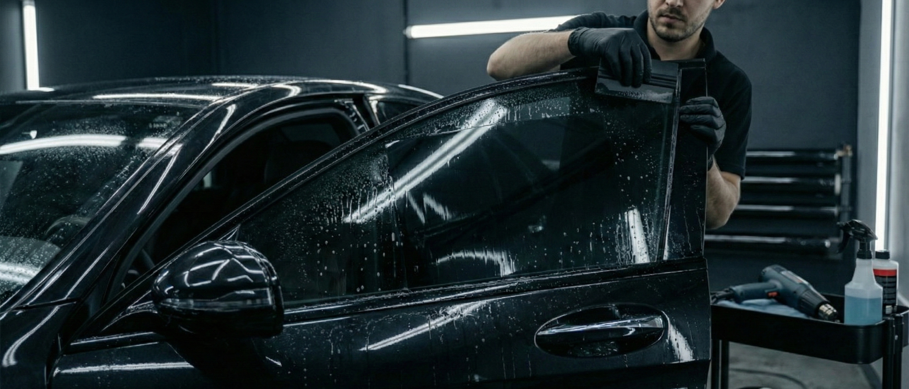 PRZYCIEMNIANIE SZYB - usługa detailingu Garaż Dobroń Pabianice